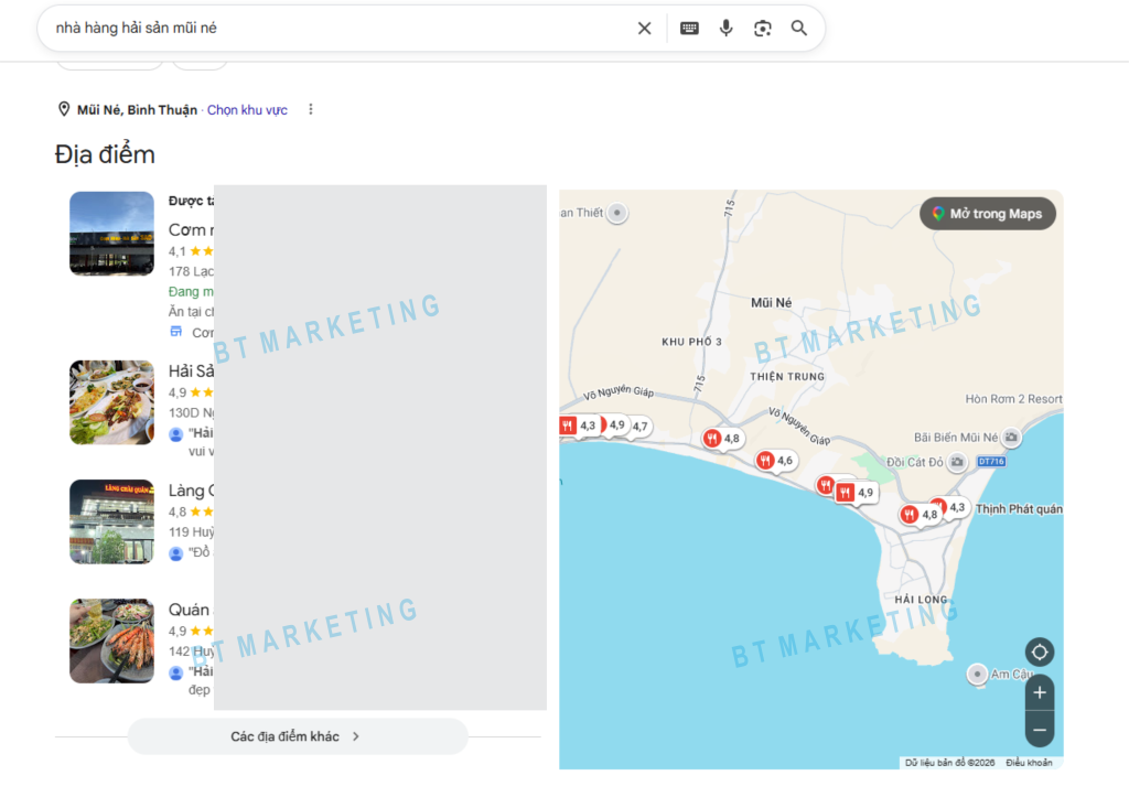 Ưu Nhược Điểm Của Trang Google Map Doanh Nghiệp 4 top google maps - Hải sản mũi né