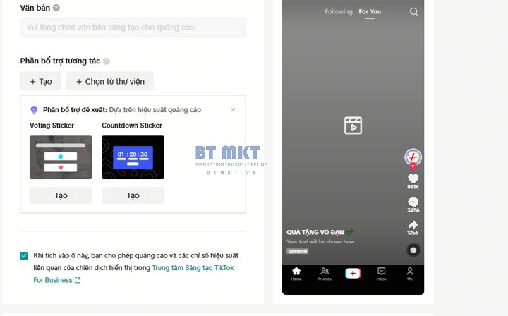 Cài đặt phần bổ trợ quảng cáo Tiktok và LIVE tiktok | BT Marketing