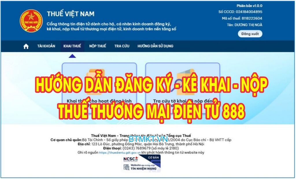 Hướng dẫn đăng ký, kê khai và nộp Thuế Thương mại điện tử đuôi 888