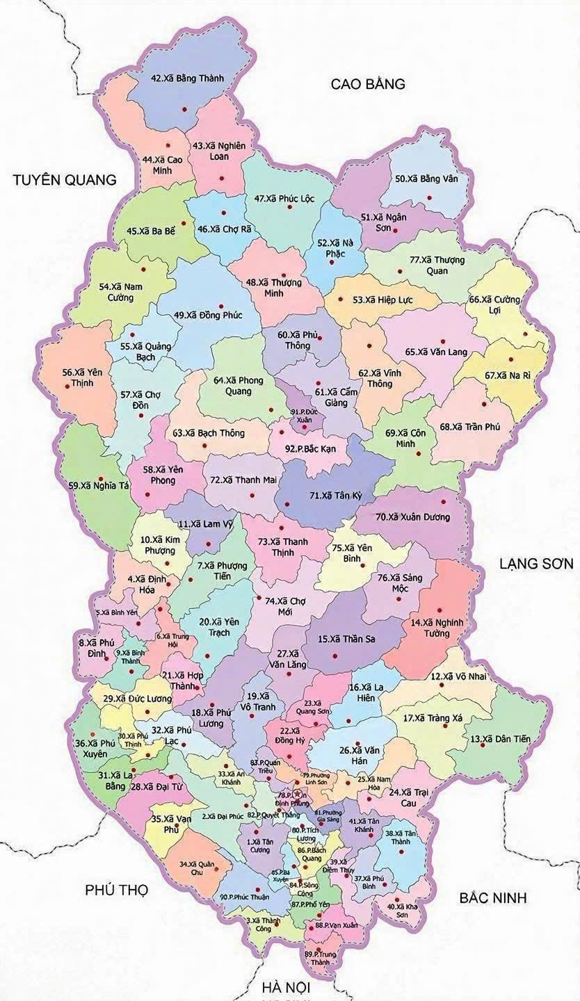 Ban do tinh Thai nguyen moi