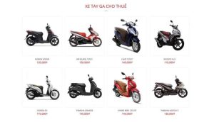 Mẫu website cho thuê xe máy