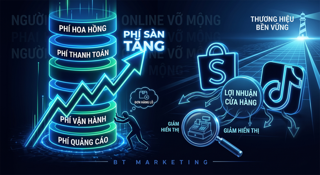 Sàn TMĐT shopee, tiktok tăng phí