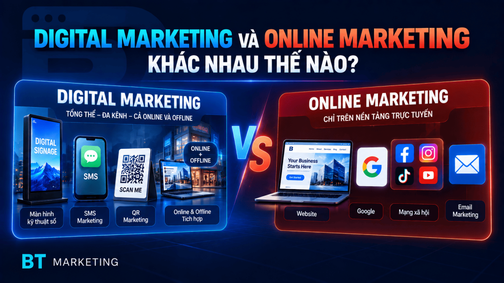 Digital Marketing Và Online Marketing Khác Nhau Thế Nào